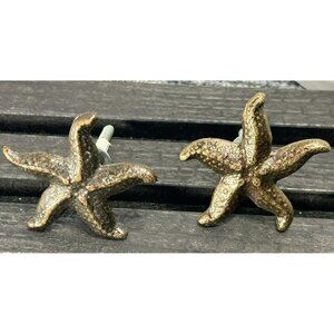 Starfish Cast Iron Drawer Knobs Set Of 2 Antique Bronze Finish Coastal Home Deco
